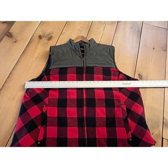 NWT! Maurices women's Buffalo Plaid Puffer Top Vest. Army Green. Red.Black. 3X - Picture 3 of 6